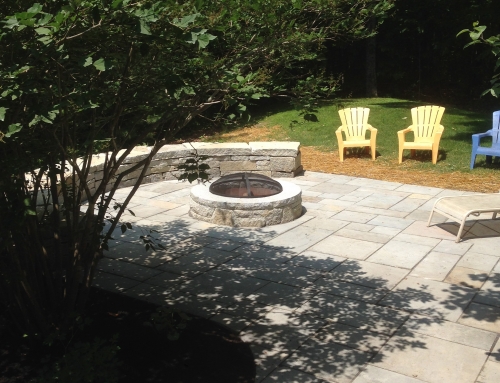 Patio with Firepit and Sitting Wall